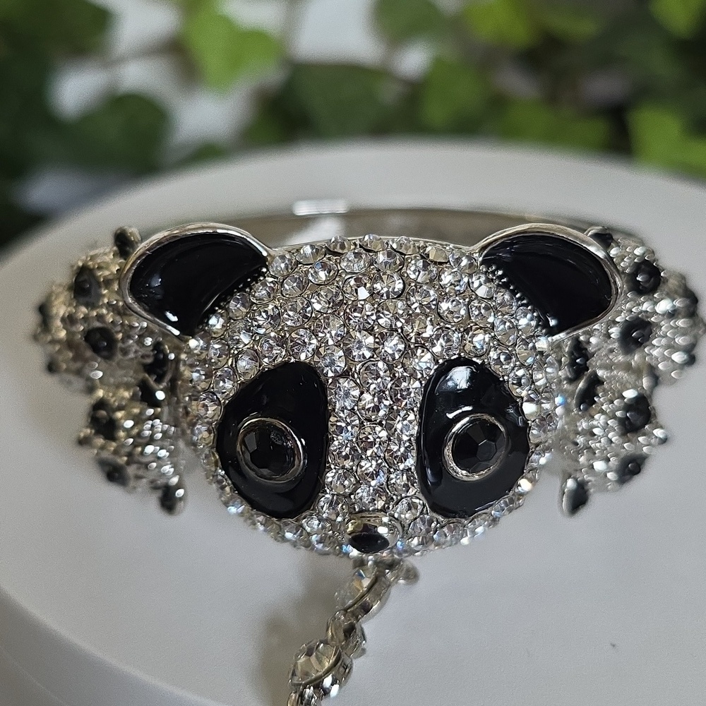 Statement Panda Bear Bracelet With Attached Ring … - image 4